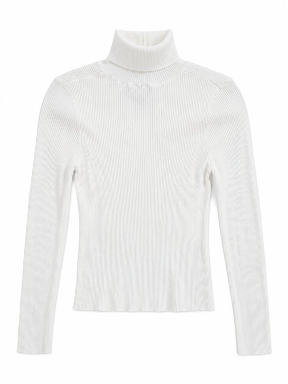 H&M White Long-Sleeve Turtleneck Sweater Top (Size M)